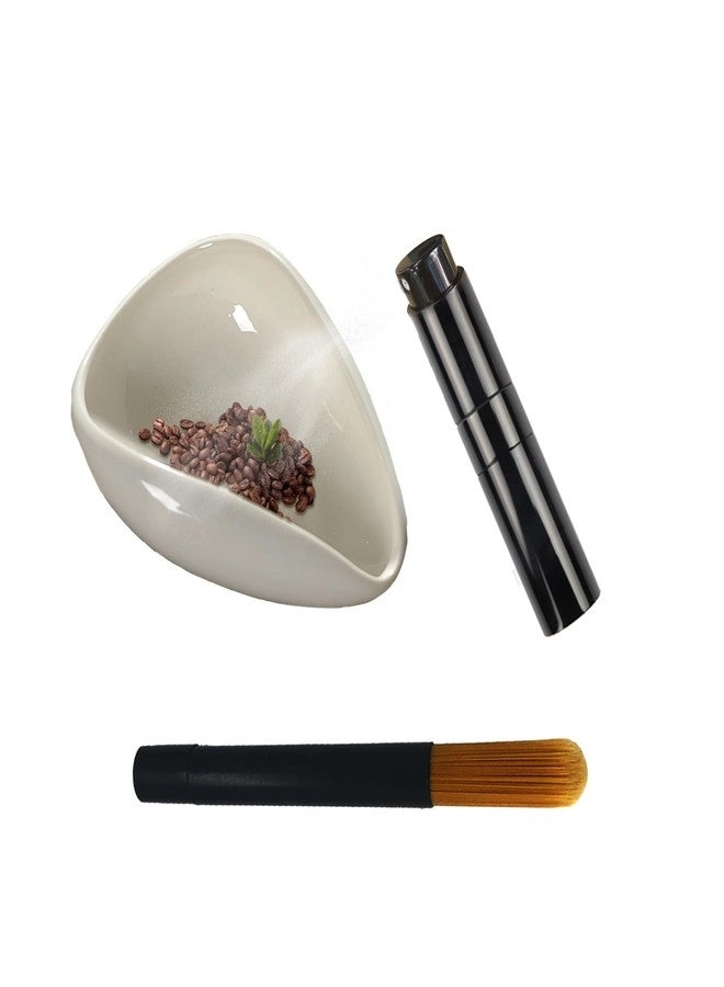 YAFIYGI Coffee Dosing Cup - 40g + 8ml Spray Bottle + Coffee Brush - Long-bristled