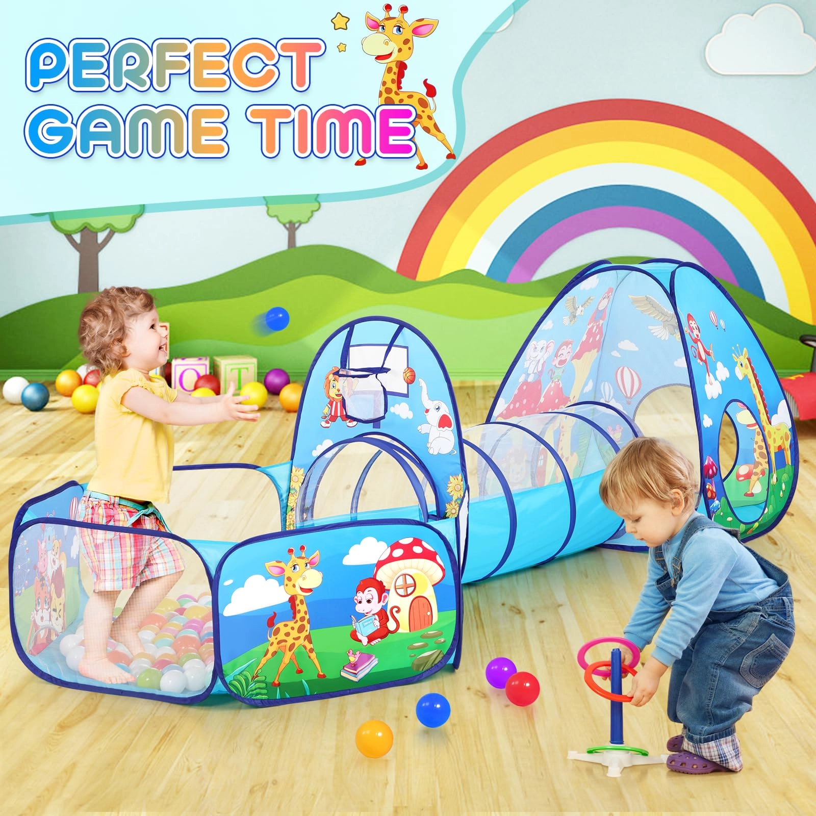 3pc Jungle Ball Pit - 35.5 inches x 35.5 inches x 35.5 inches Jungle