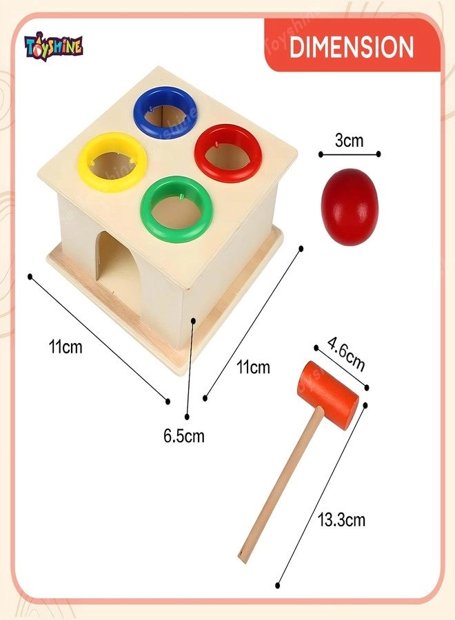 Wooden Ball Hammer Pound Shape Sorter - 5 pieces
