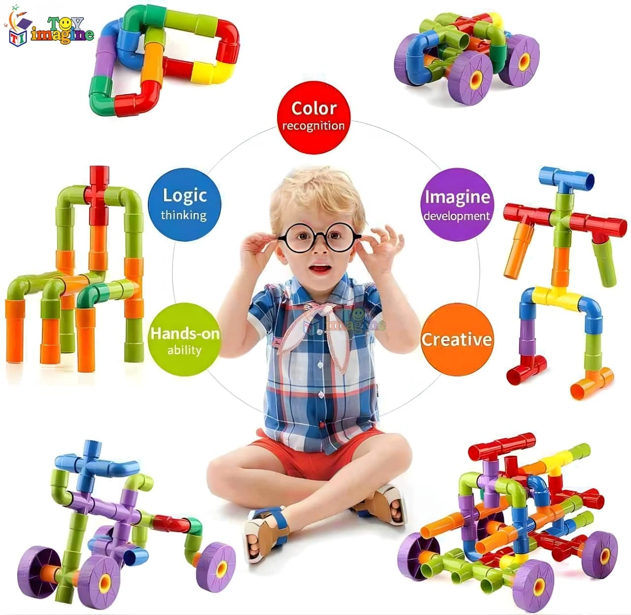 Pipe Building Blocks - 50 pcs