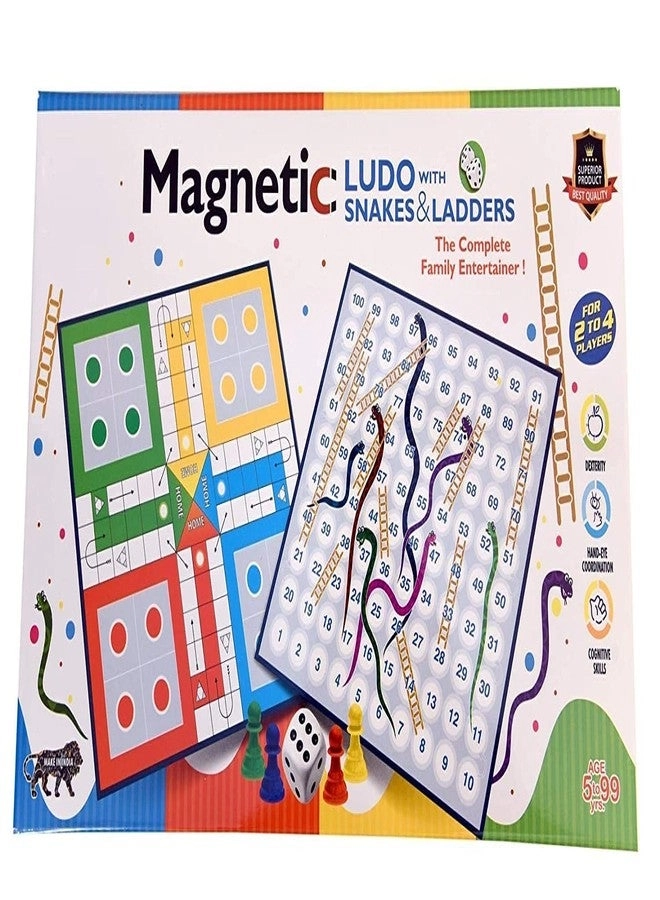 2 in1 Magnetic Snakes and Ladders with Ludo - Travel Classic