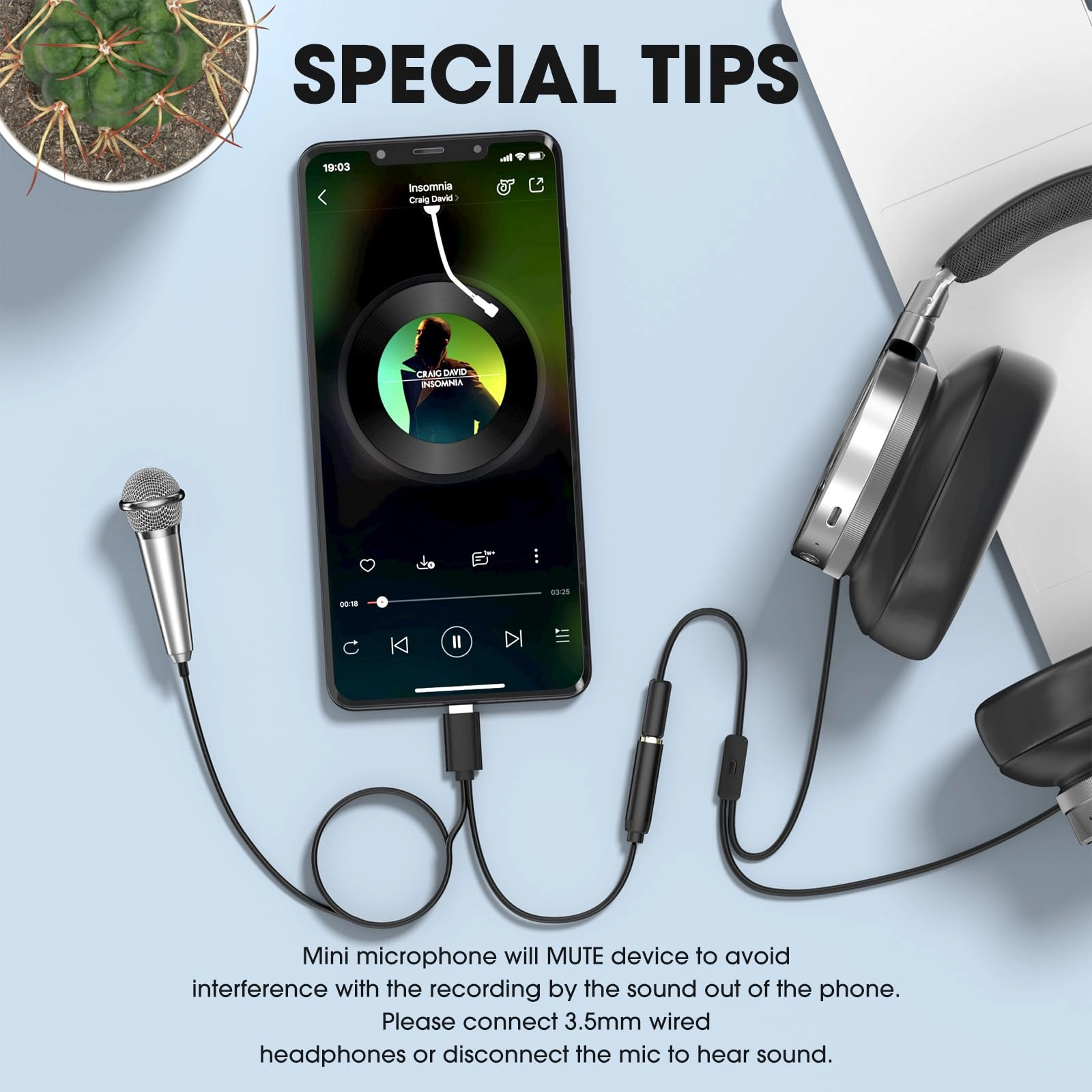 AG01 Lightning+3.5mm-Mini-Jack Microphone