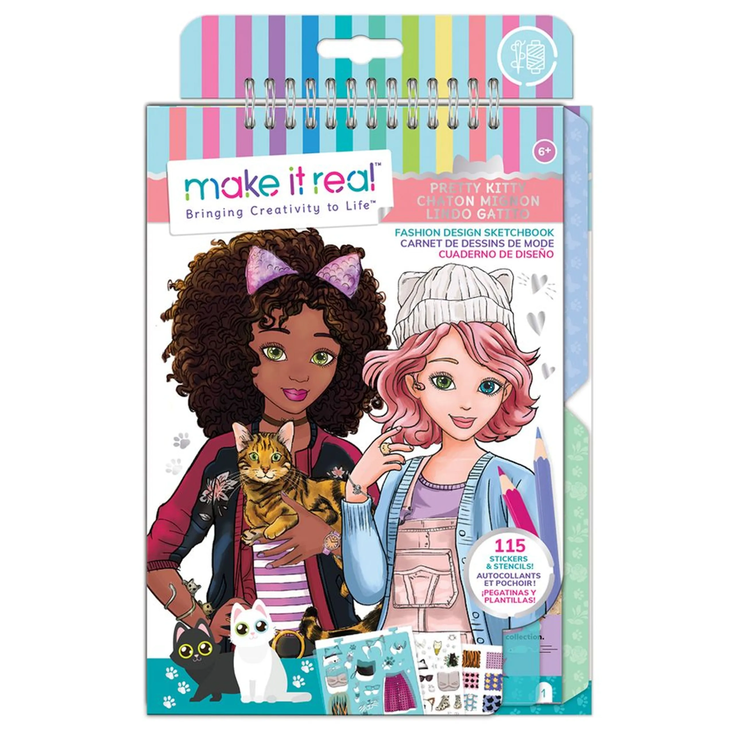 Make it Real Pretty Kitty Fashion Design Sketchbook Kit - 6+ years
