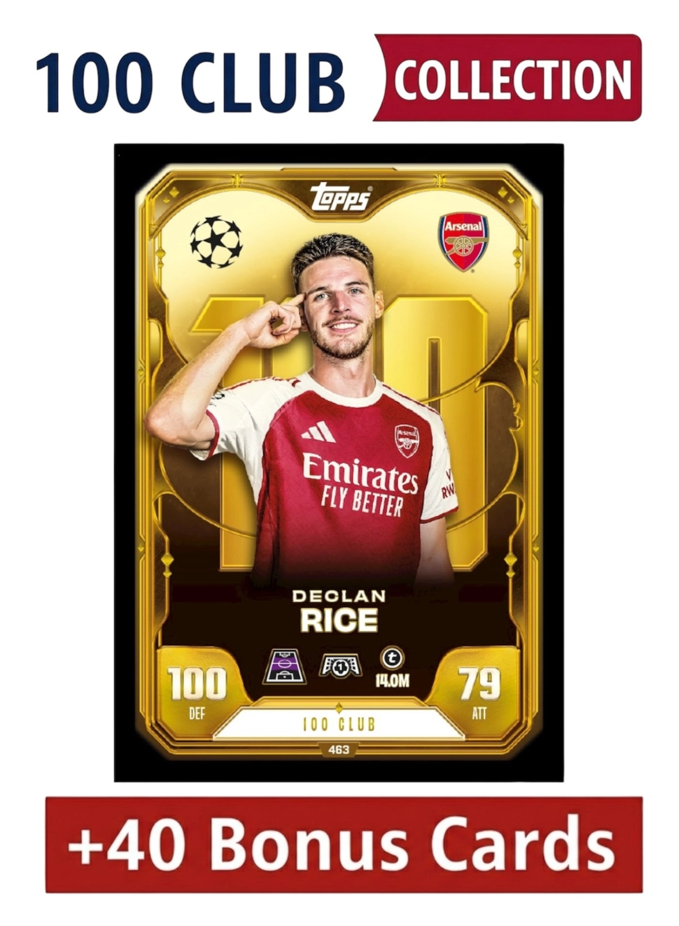 Topps 100 Club Declan Rice + Bonus Cards - 41 pcs