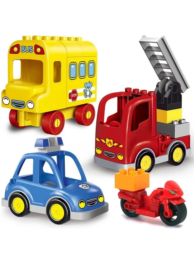 Police Car - Vehicle + Fire Truck + School Bus + Motorcycle