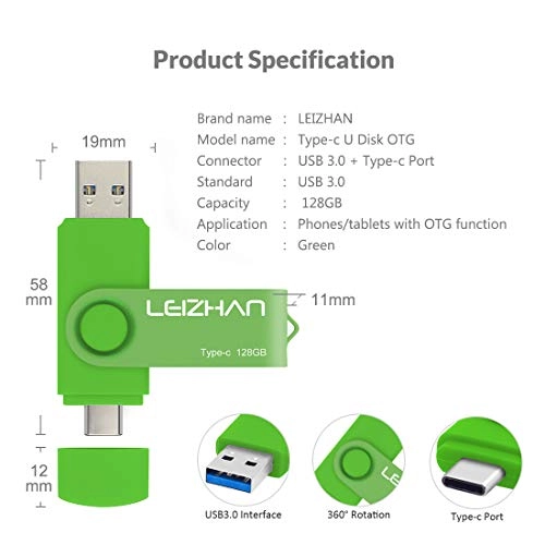 Type-C USB Flash Drive - USB 3.0 USB-C USB-A 128GB