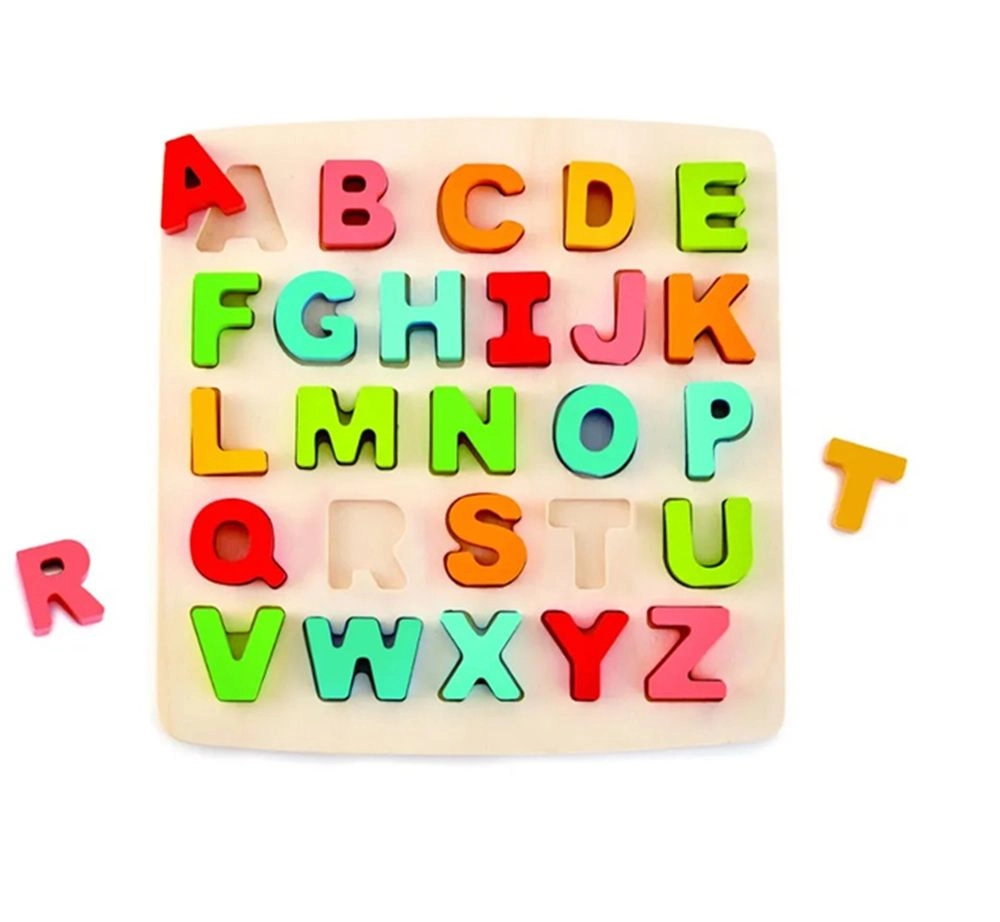 Chunky Alphabet And Number Math Wooden Puzzle Set - 3+