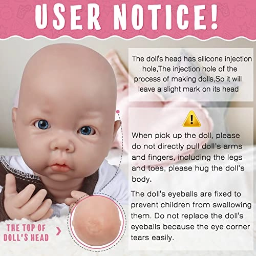 Reborn Baby Doll - 17 Inch Silicone Girl Ages 36+