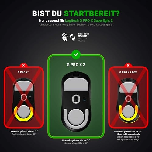 HPS Glides - Set of 2 Compatible with Logitech G PRO X Superlight 2 White