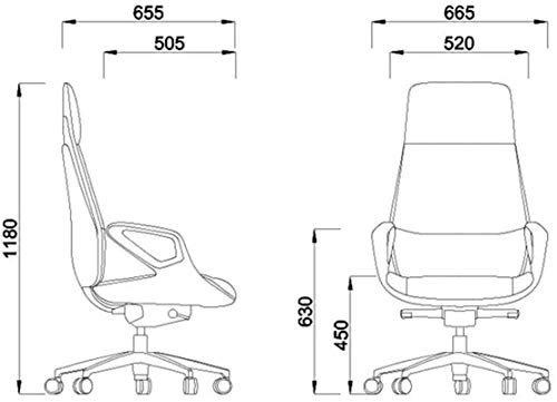Desk Chair - PU Leather Brown High Back