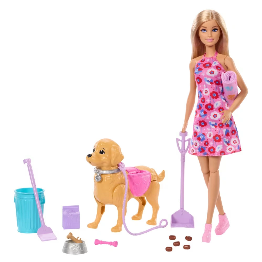 Barbie Walk & Potty Pup - walks and goes potty + Malibu Doll