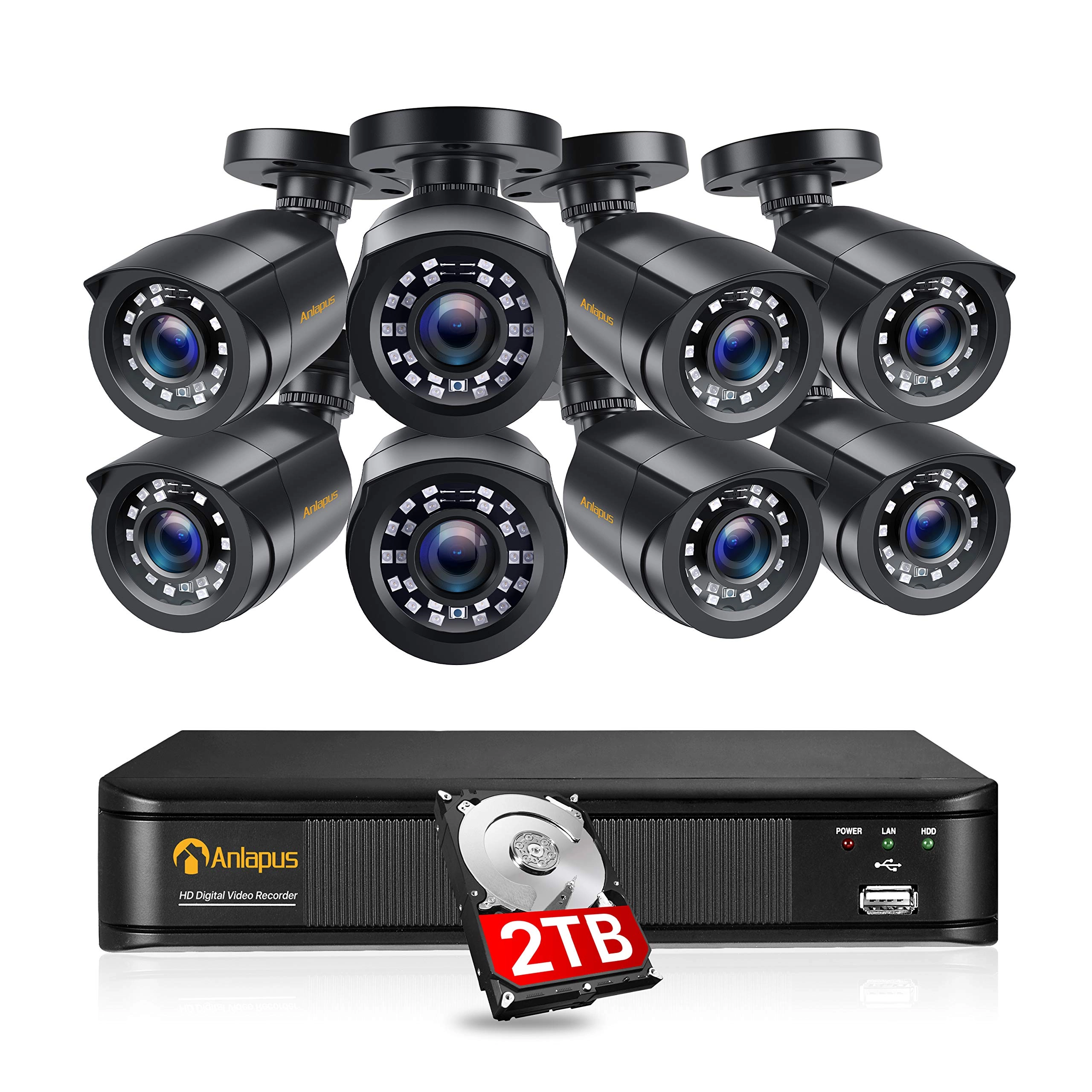 Ansjer Electrionics Co.,Ltd 1080P Security Camera Set - 2TB 8CH