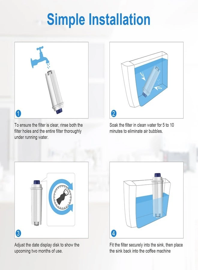 Water Filter Replacement - Fits DLSC002 4-Pack