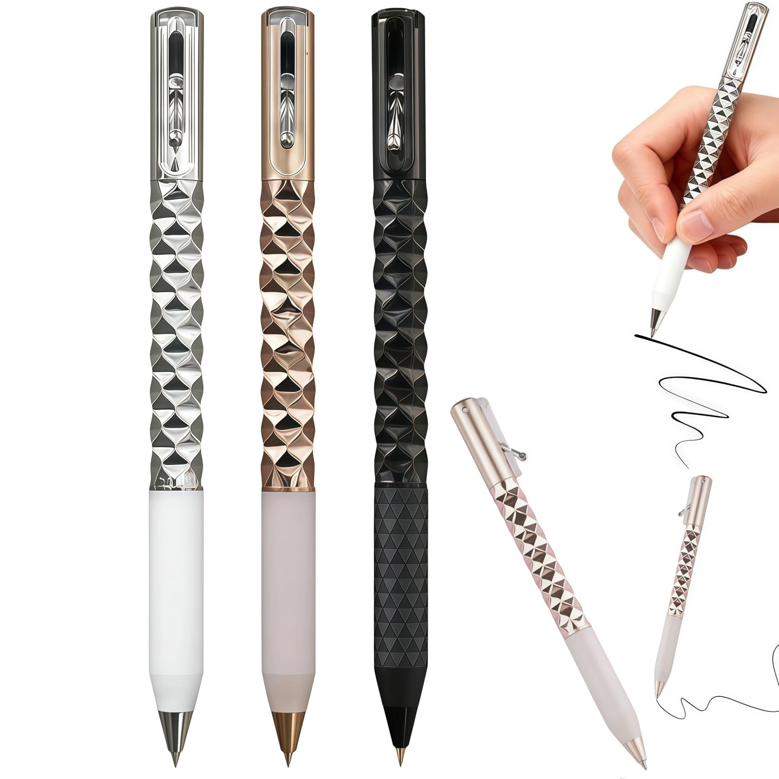 MeiHui Metal Crinkle Fidget Pen - 3PCS 0.5mm