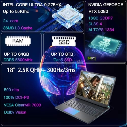 Area-51 - 18'' 8TB 64GB Ultra 9-275HX