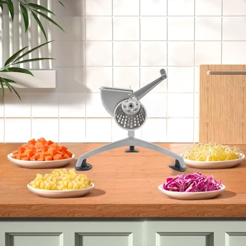 Vegetable Chopper - 5 Drum Blades Stainless-Steel Manual