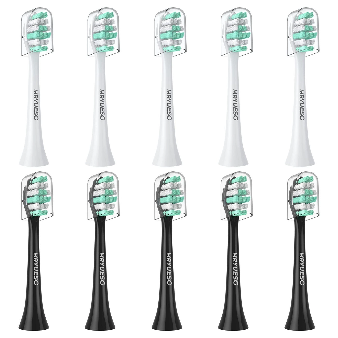 Replacement Toothbrush Heads - 10 Pack 5green+5white