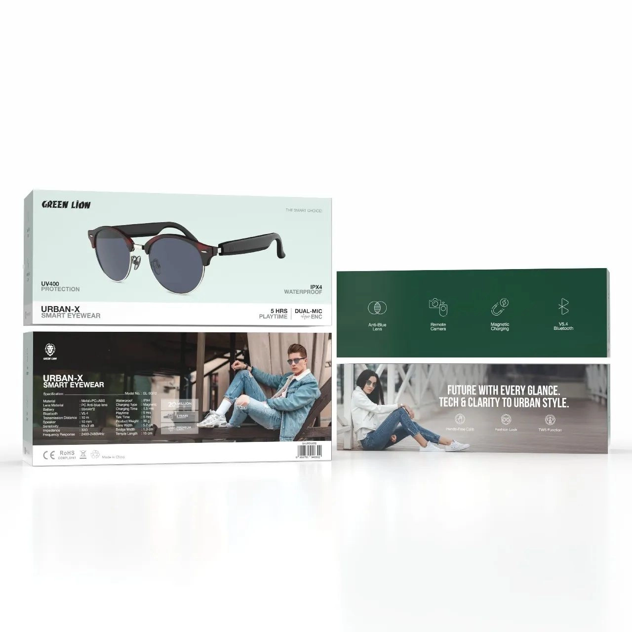 Barcelona Smart Audio Glasses - Bluetooth 5.4 5 Hours Magnetic Charging