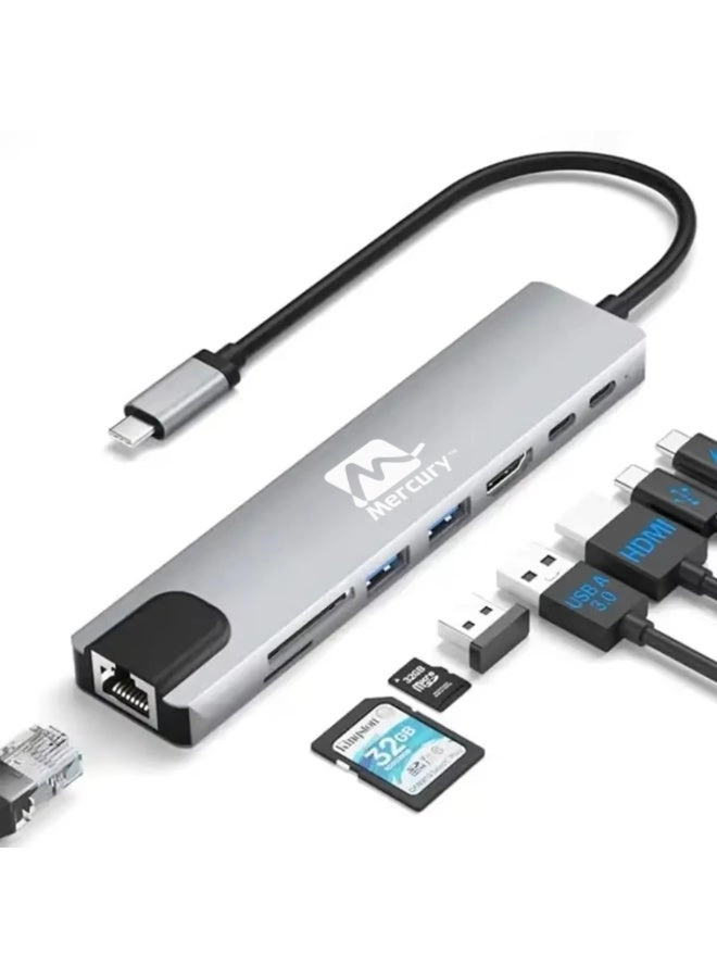 Mercury 8 IN 1 DOCKING STATION - USB C 100W PD 4K60Hz