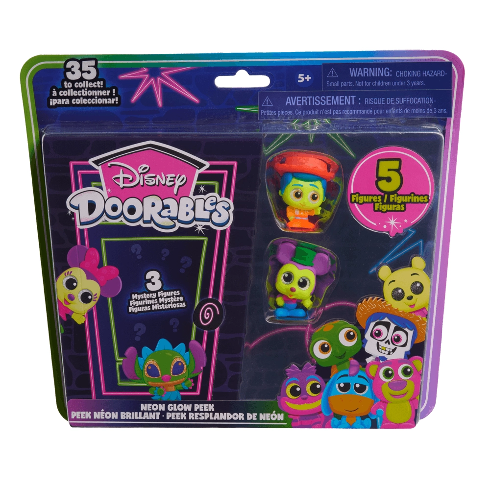 Doorables Neon Glow Peek - Collectible Mini Action Figures (29464294-44962) 5 pcs