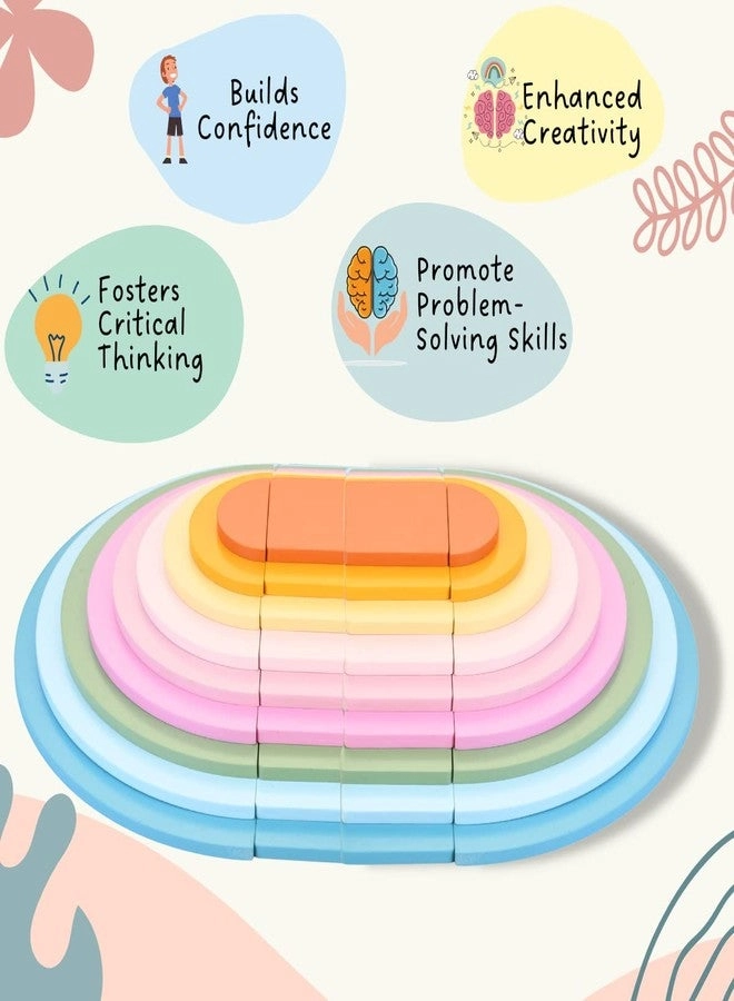 Wooden Balancing Game Rectangular and Halfmoon - 4 pieces