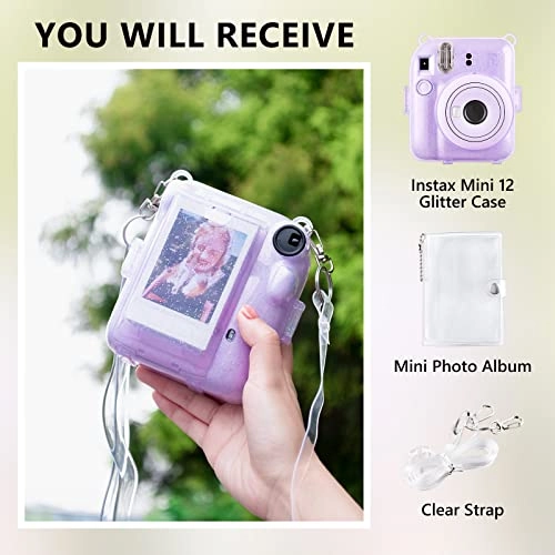 Clear Case - with Strap + Mini Photo Album - 80 Photos + Selfie Mirror + DIY Stickers - x2 + Color Filter - x4