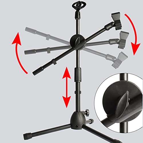 TrMicrophone Stand - Dual Purpose 2 Mic Clips Adjustable