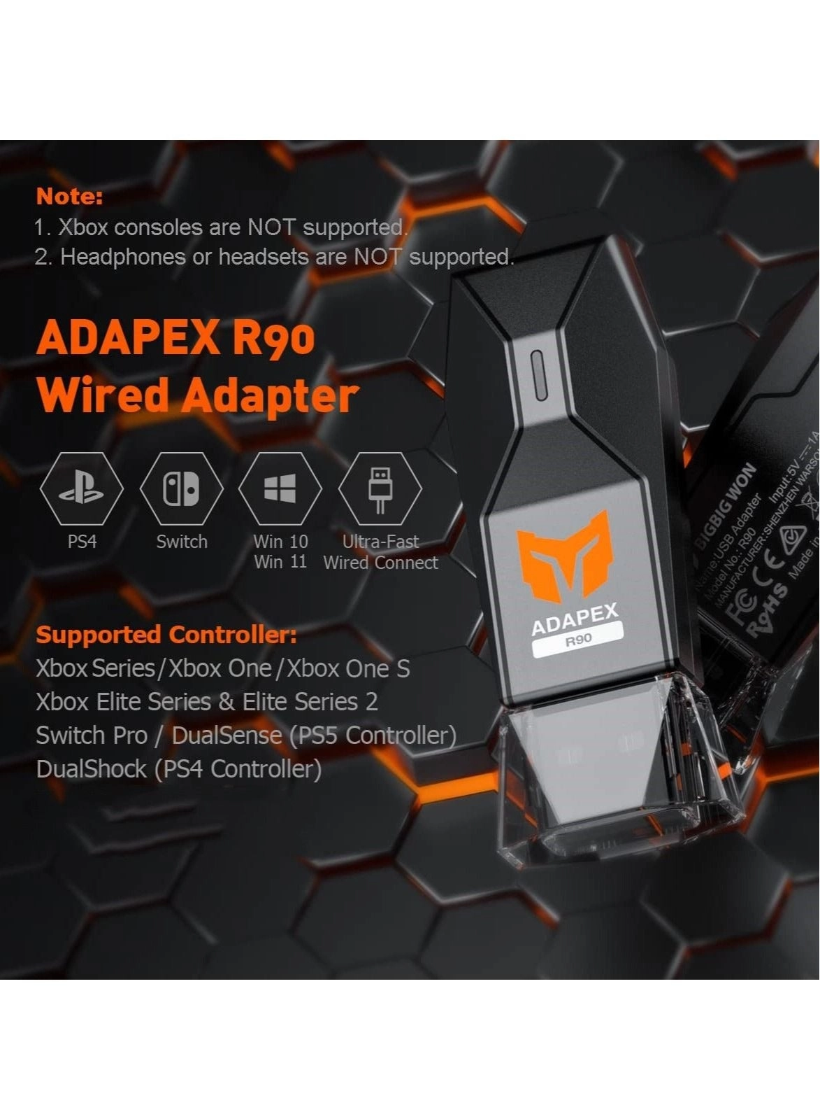 R90 - Wired Switch / PS4 / Windows 11 PC / Windows 10 PC