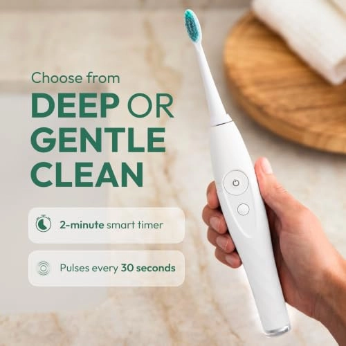 UV Sanitizing Sonic Toothbrush and Cleaning Station - Dual Speed White