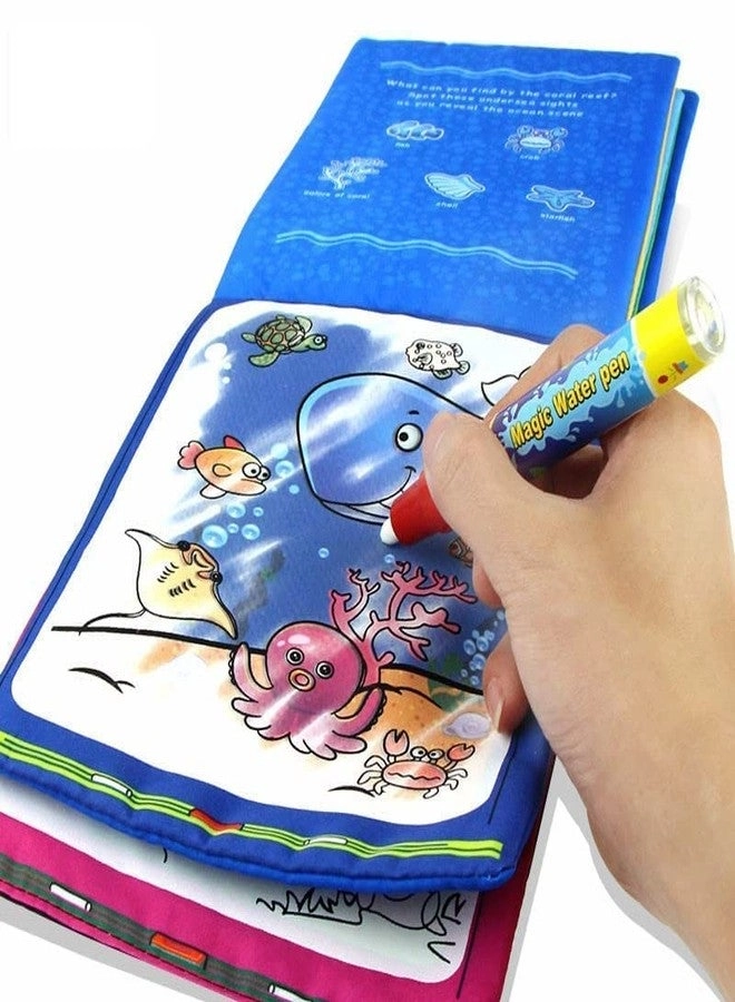 SNOZIO Magic Water Coloring Doodle Book - Magic Pen Reusable Quick Dry