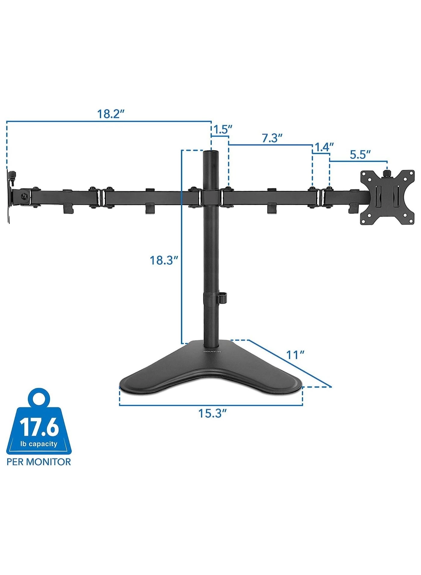 Dual Monitor Stand - 32 inch 75mm x 75mm 100mm x 100mm