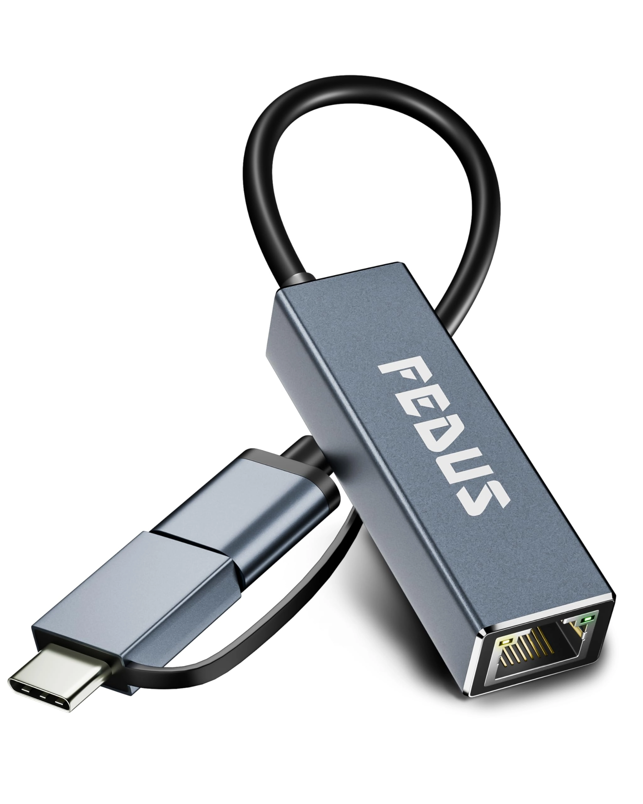 Cheeku Technologies, info@fedus.in 1GIGA 2 in 1 Gigabit Type C to Ethernet Adapter - USB Type C