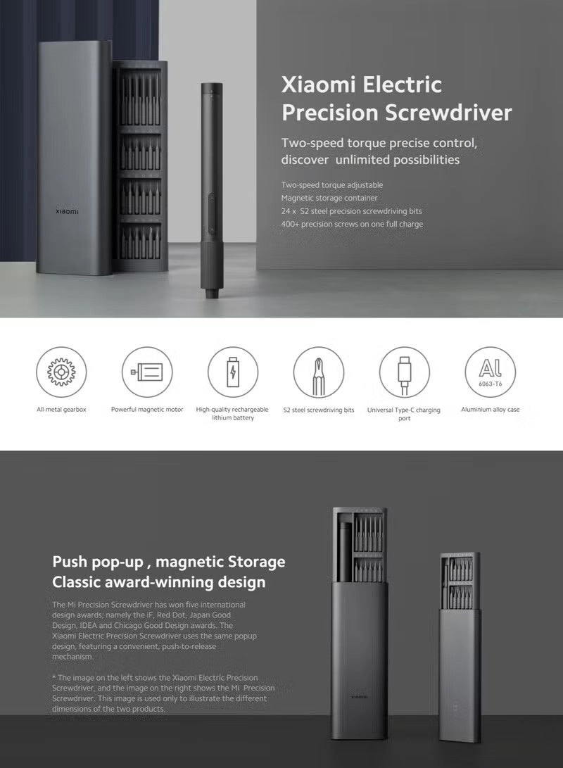 Electric Precision Screwdriver - 24 x S2 bits 170 Rpm