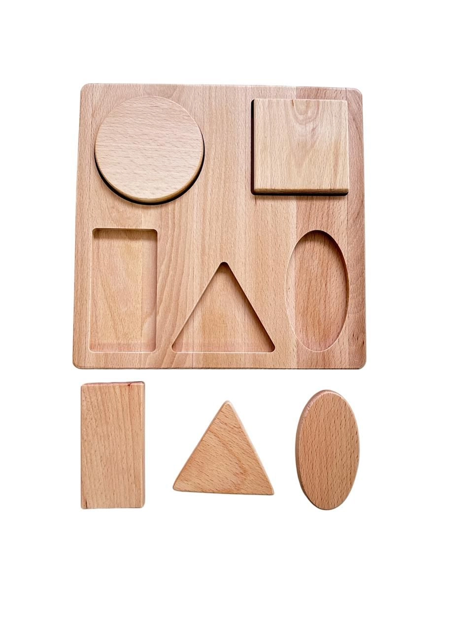 Wooden Shapes Board - Suitable for 12 months and above 6 Pcs