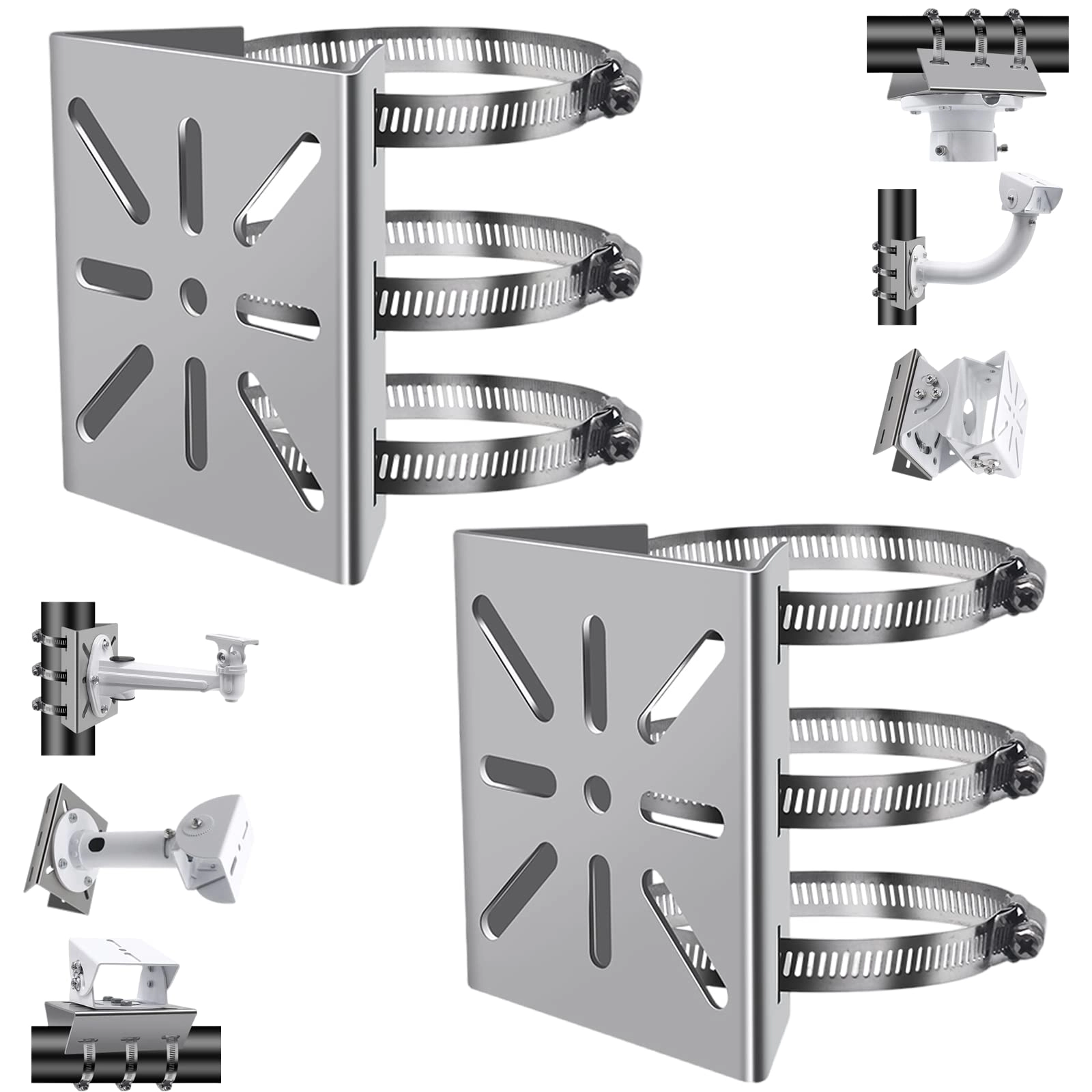 Lighfast Manufacture Wall Mounting Bracket - 2pcs Stainless Steel 6 Loops