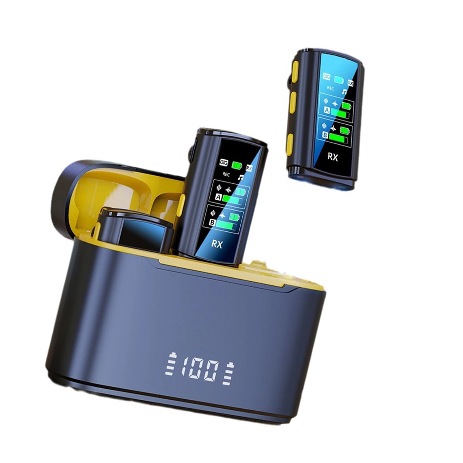 Plyisty Wireless Lavalier Microphone - 2 x Microphone 2.4GHz