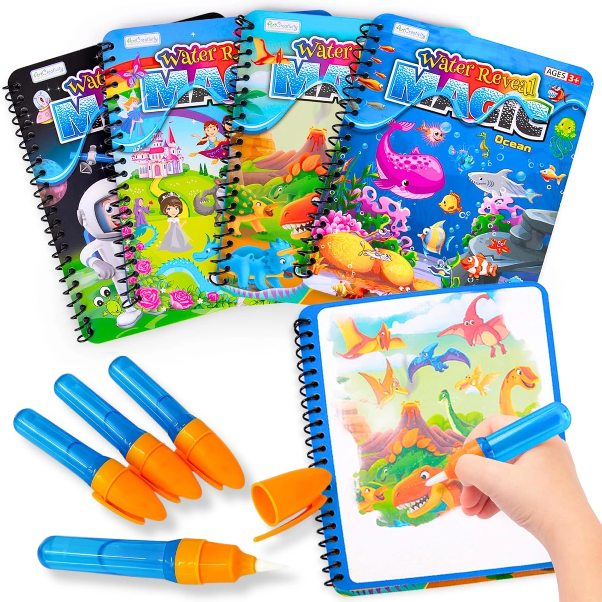 ArtCreativity Magic Water Coloring Books - 4 Pack Water Pens