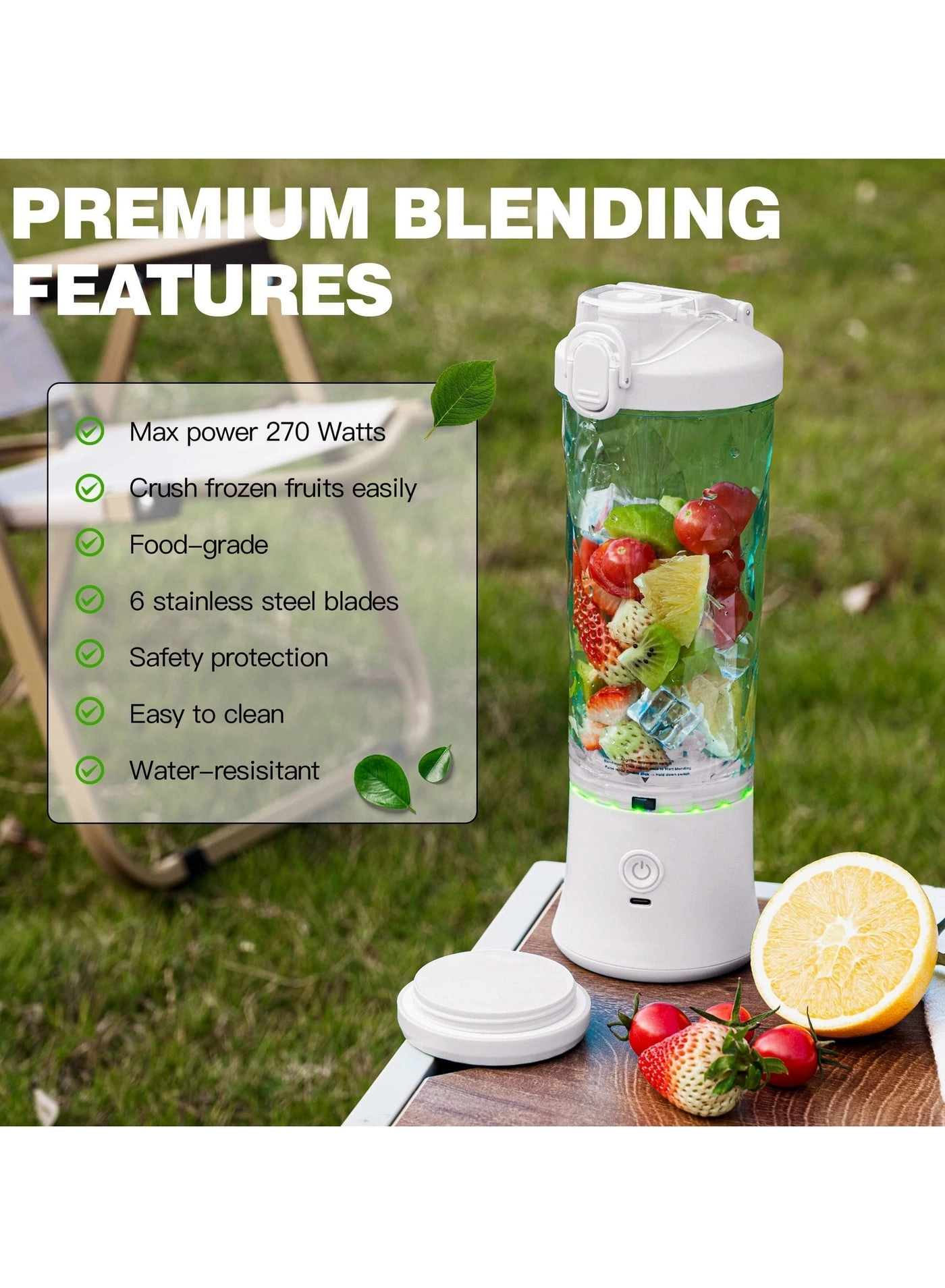 Portable Personal Blender - 6-Blade USB Rechargeable Portable