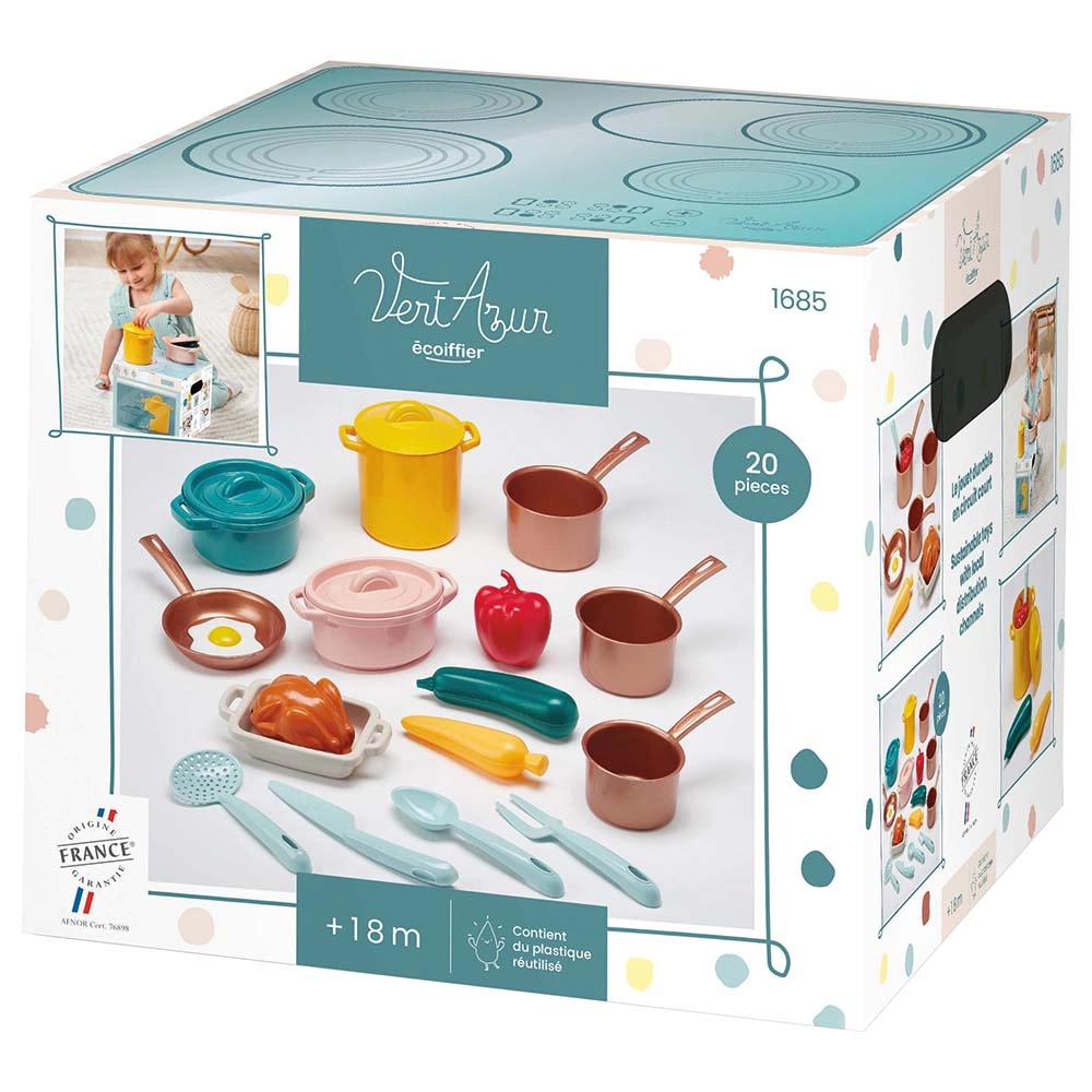 ECOIFFIER Cooking Pots & Traditions Vert Azur Playset - 20 pcs (STM-7600001685)