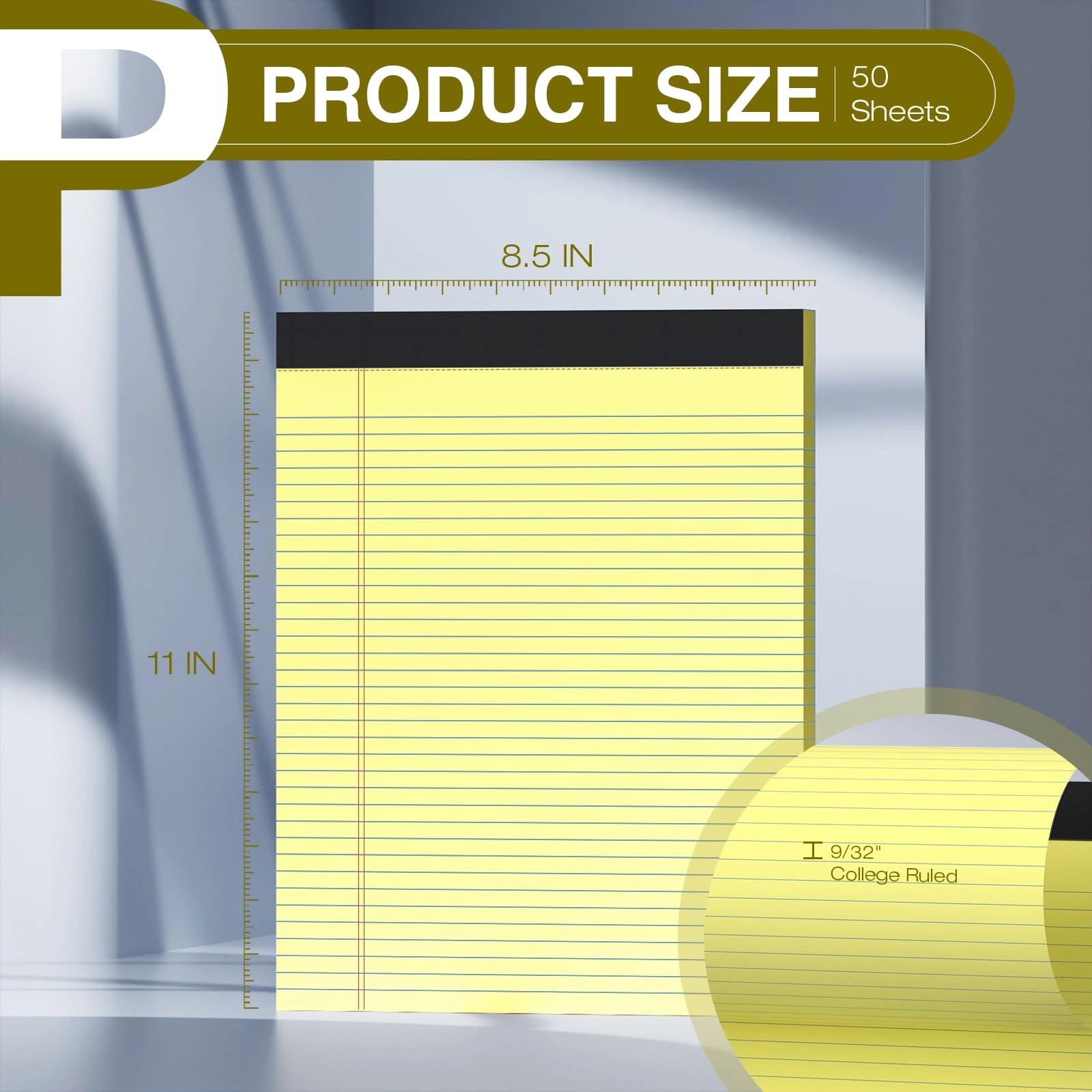 Legal Pad 8.5 x 11 - Lined 50 Sheets