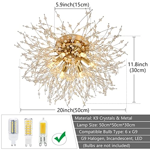 Modern Crystal Ceiling Lights - Dimmable