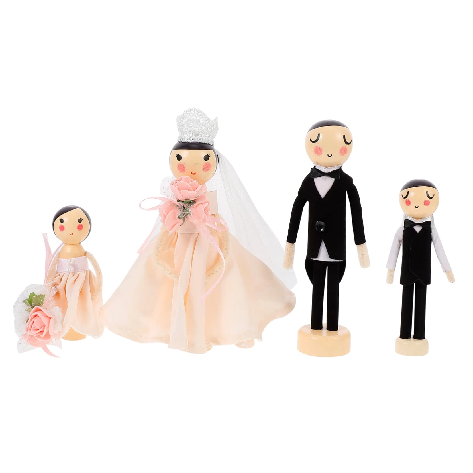 MAGICLULU Wedding Couple Statue Set - 4pcs