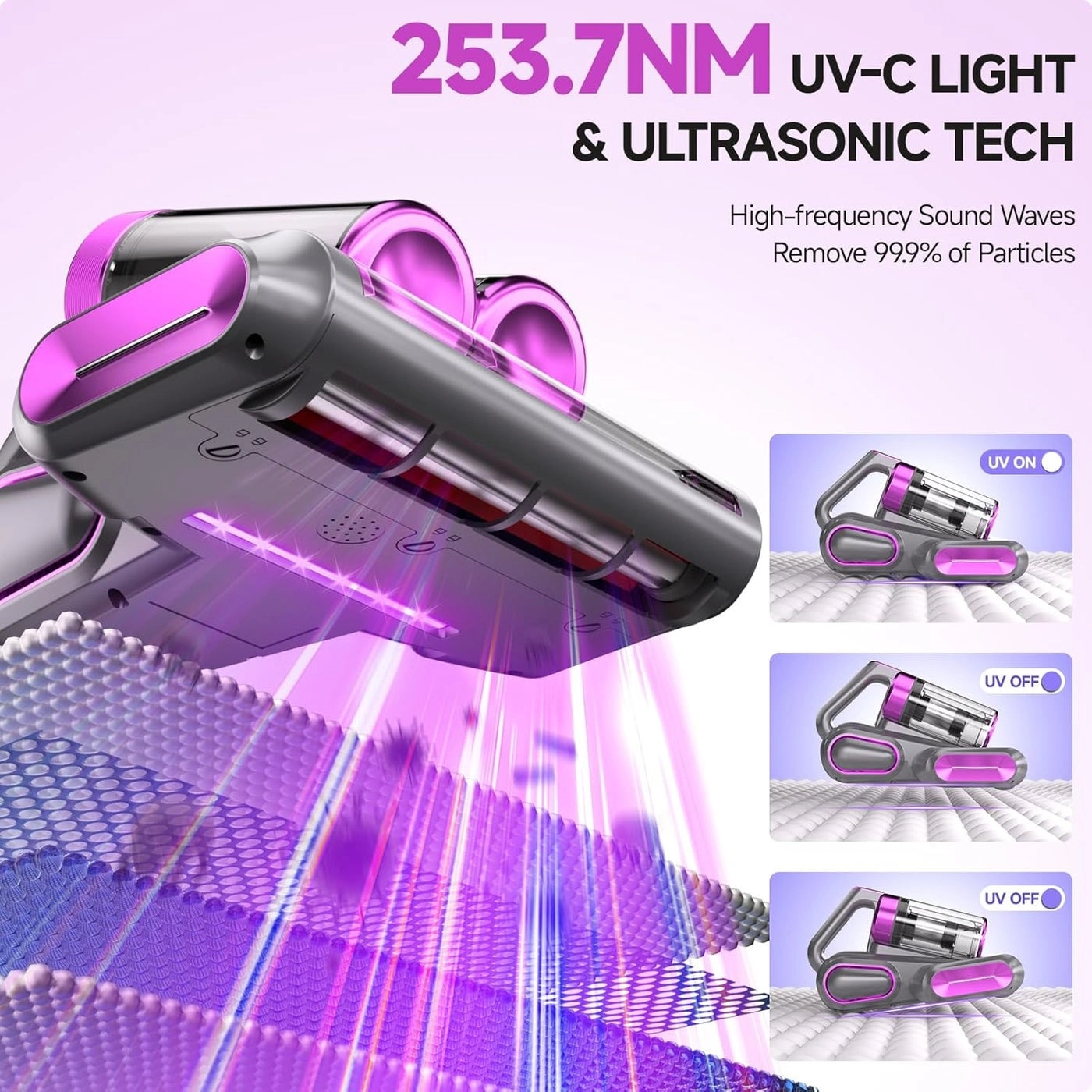 Handheld Mattress Vacuum - Cordless UV 10,000Pa
