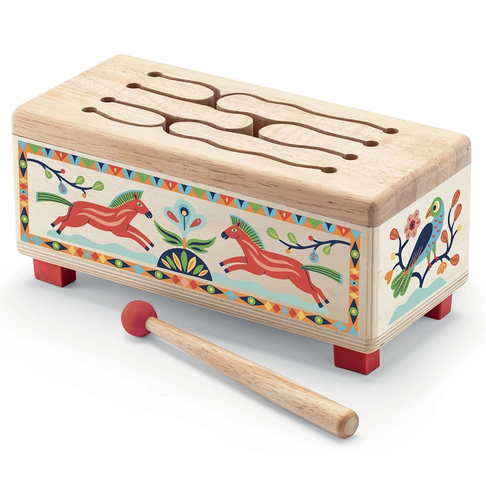DJECO Animambo Wooden Drum - Suitable for 2 years & above