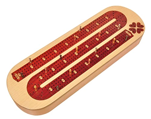 Continuous 4 Track Cribbage Board - Blood Wood Maple Wood