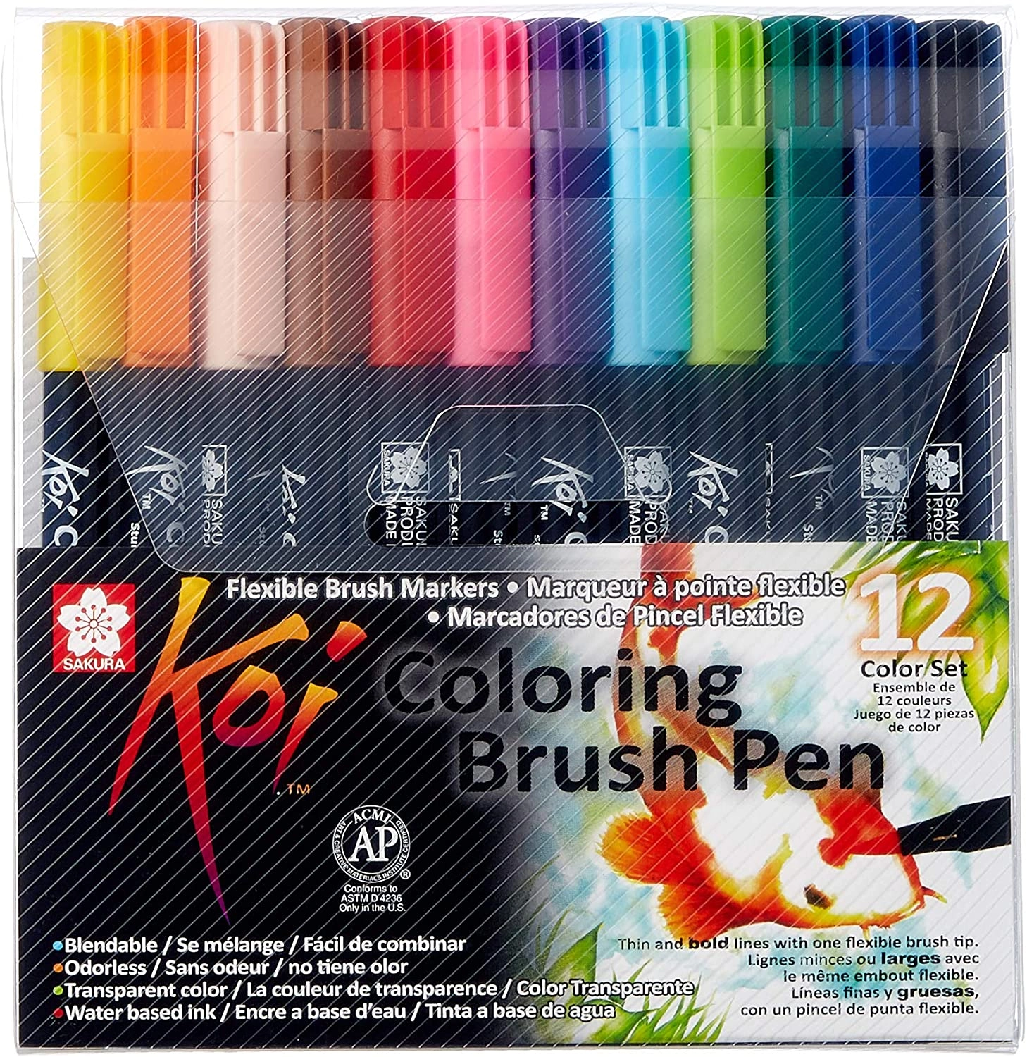 DAILYNEEDS UAE Koi Colouring Brush Pen - Pack Of 12
