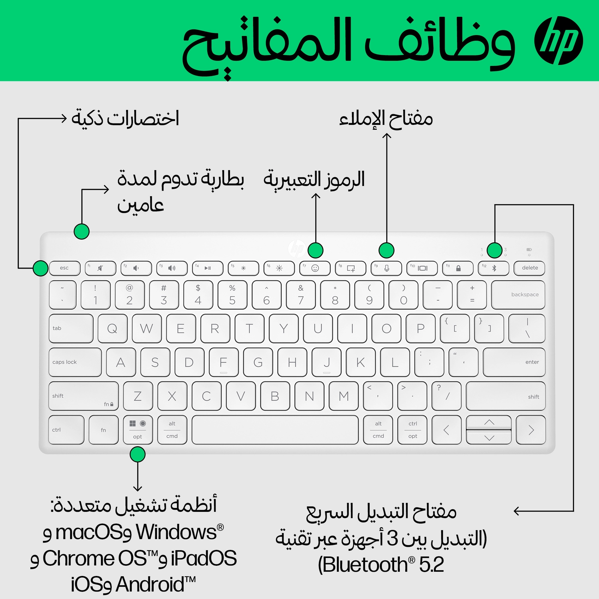 350 Compact Multi-Device Bluetooth Keyboard - Wireless