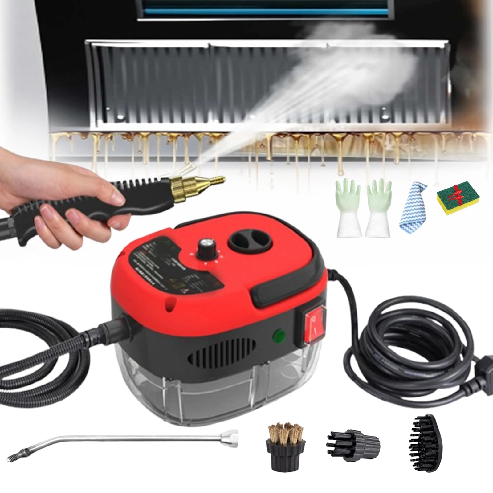 JKWRRRKS Handheld High-Temp Pressurized Steam Cleaner - 3BAR 1L/33.82OZ