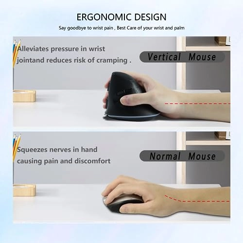 Vertical Ergonomic Mouse - Bluetooth/USB