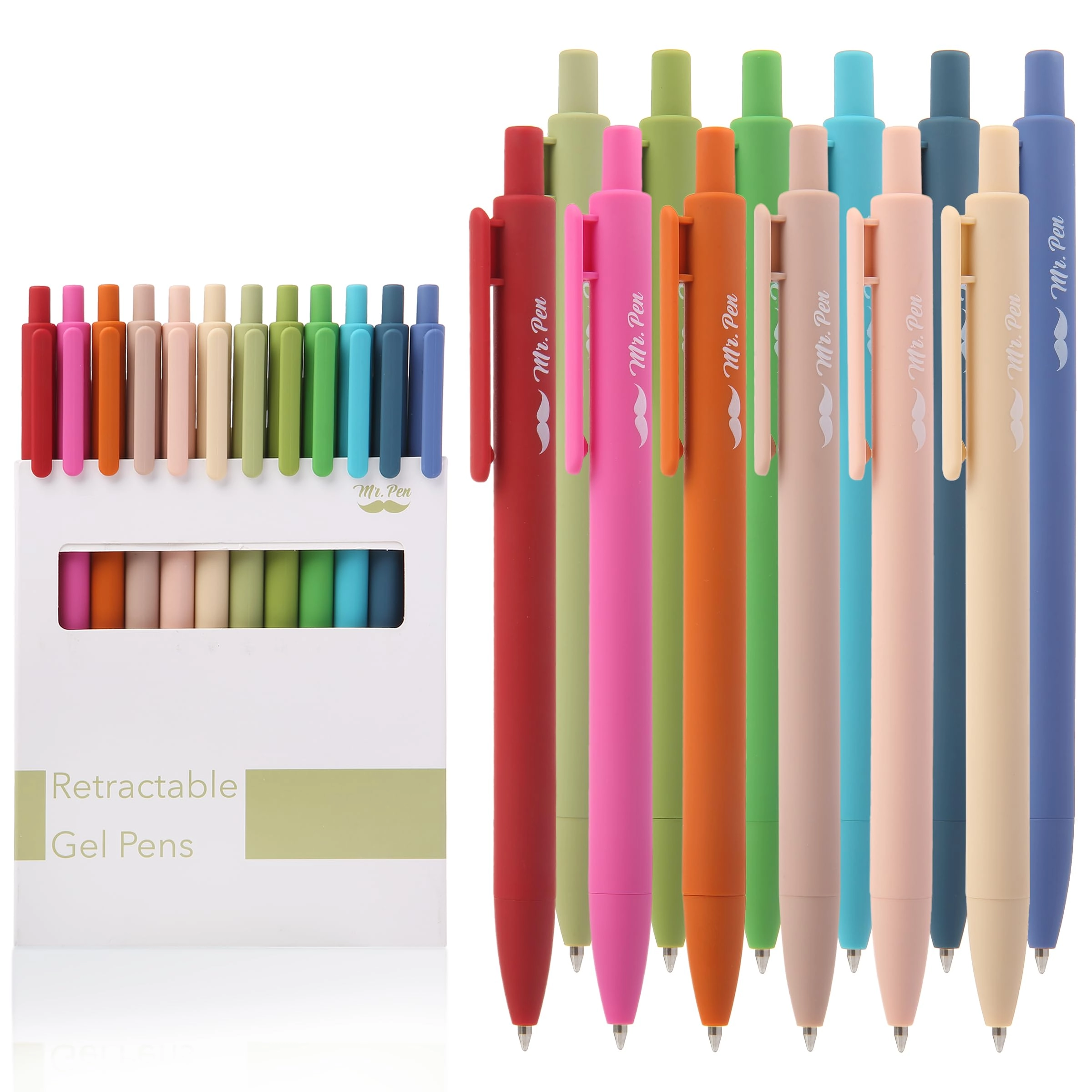 Retractable Gel Pens - 12 Pack 0.7mm
